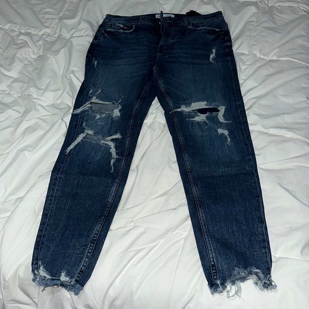 Zara distressed skinny jeans